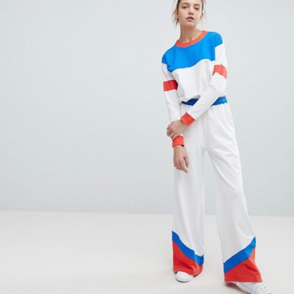 DASIY STREET-color block long sleeve top